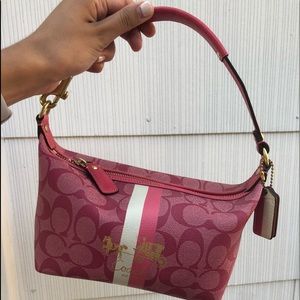 Coach Signature Heritage Stripe Top Handle Bag